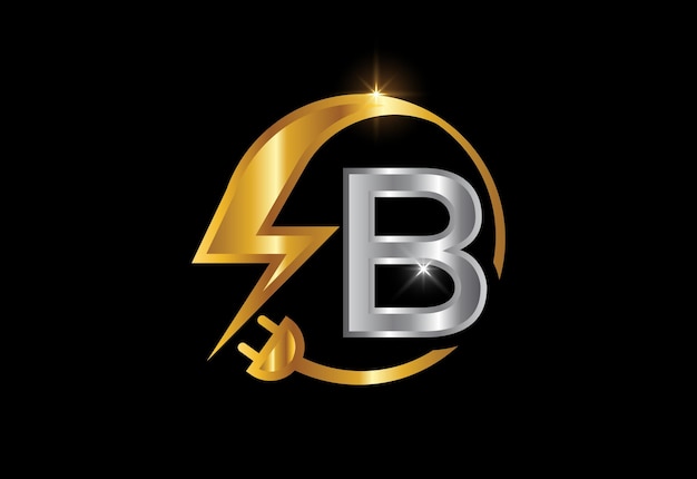 Electrical sign with the letter b, electricity logo, power energy logo, and icon vector design