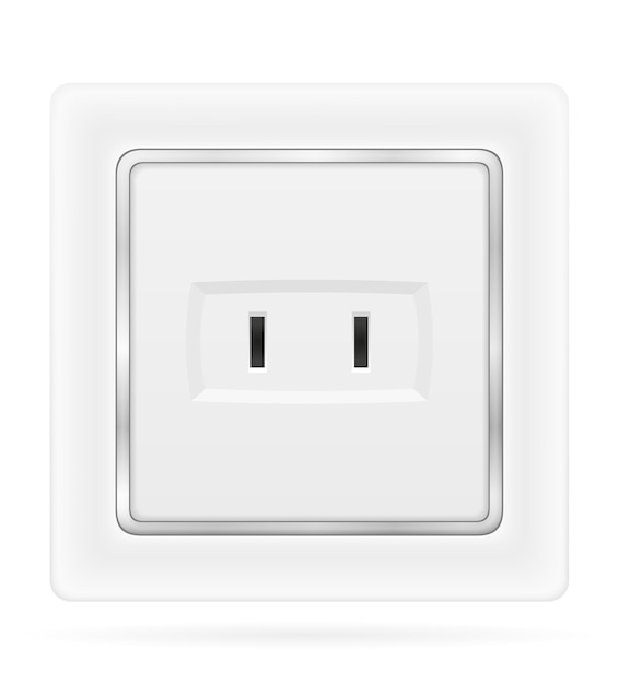 Electrical socket outlet for indoor electricity wiring isolated on white