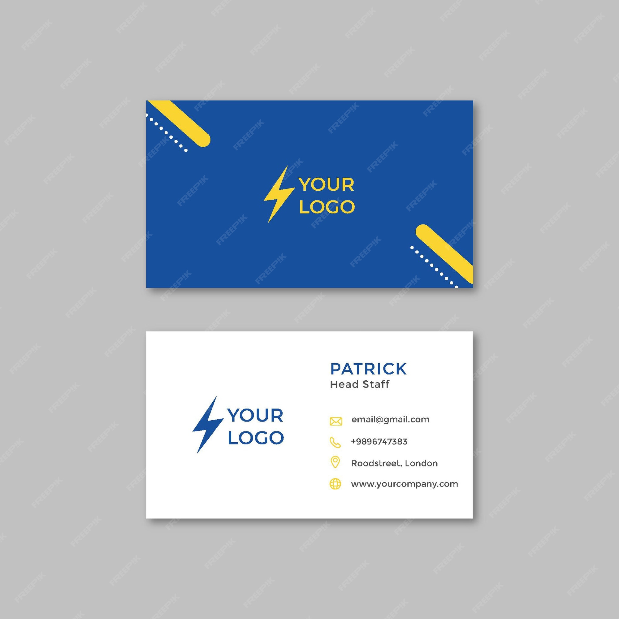 Premium Vector | Electrician business card template