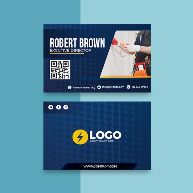 Vector electrician double-sided business card