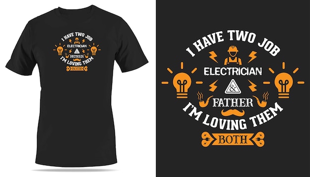 Вектор дизайна футболки отца электрика