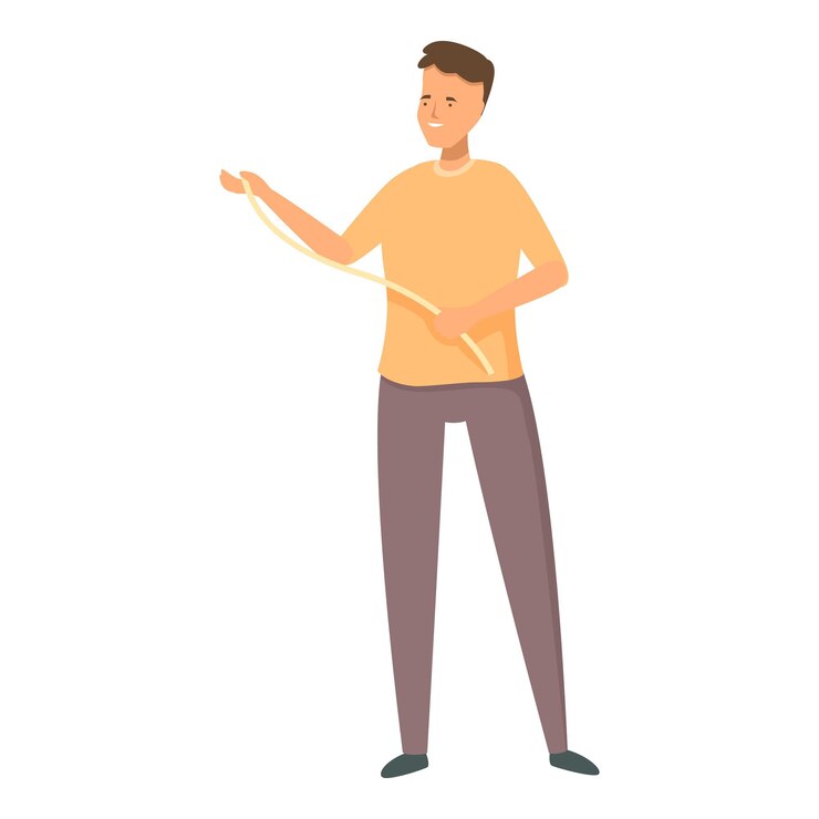 Vector electrician holding cable smiling fixing electricity problem