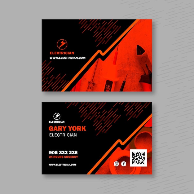 Electrician horizontal business card