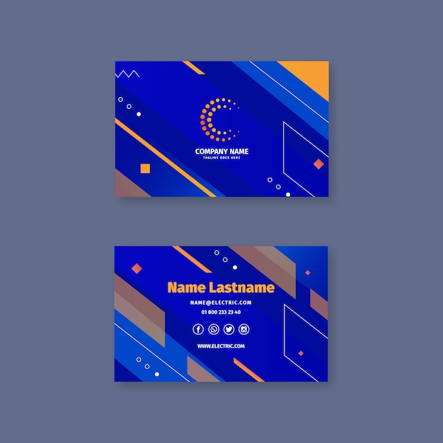 Vector electrician horizontal business card