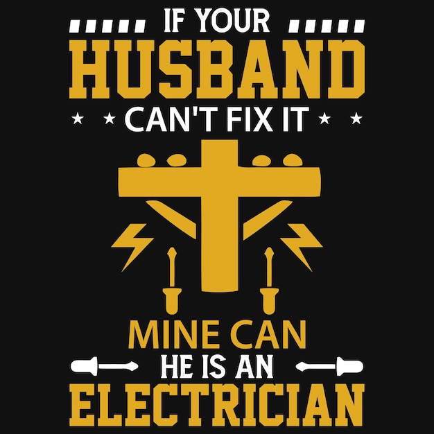 Disegno della maglietta dei mariti dell'elettricista