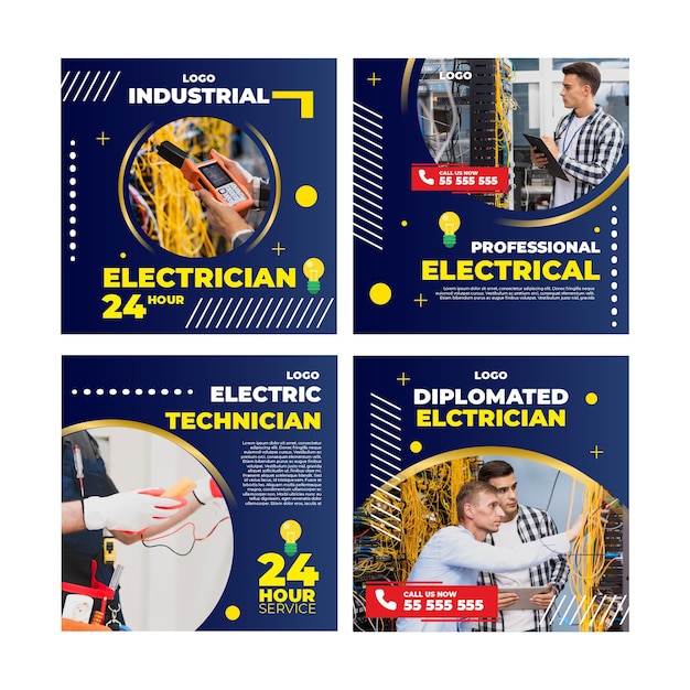 Vector electrician instagram post