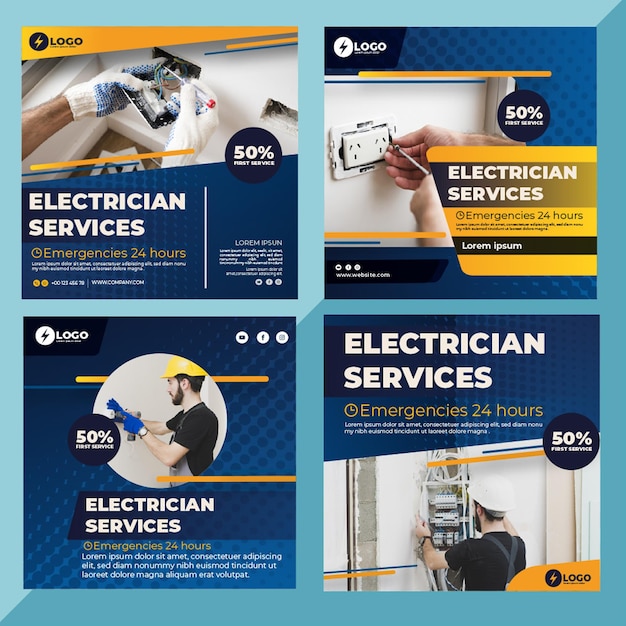 Vector electrician instagram posts