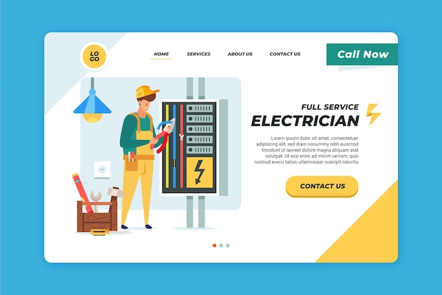 Electrician landing page template