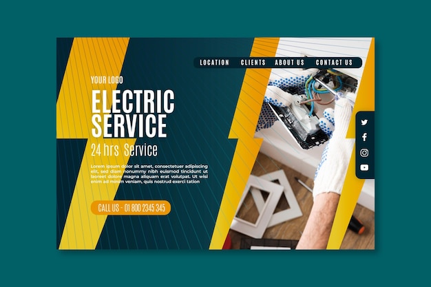 Vector electrician landing page