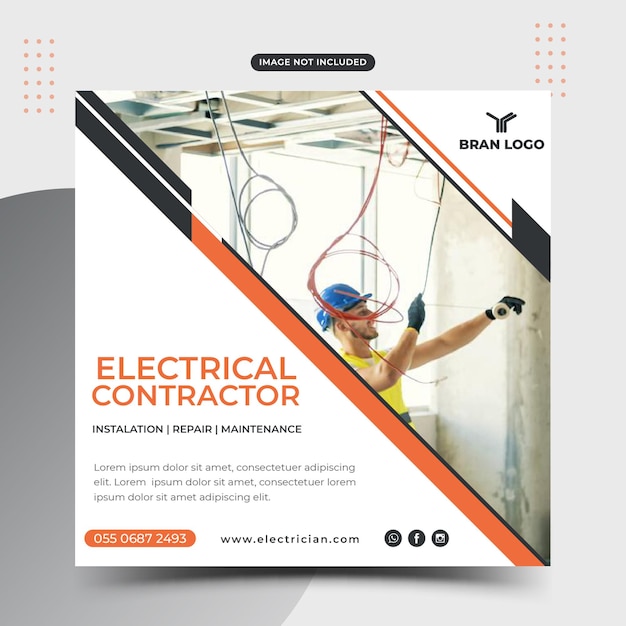 Electrician post Electrical service electricity design template