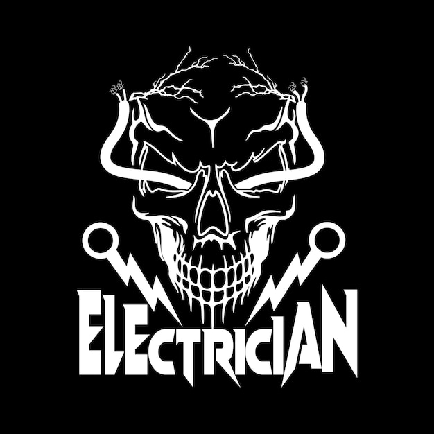 Electrician T Shirt Design with Custom vector