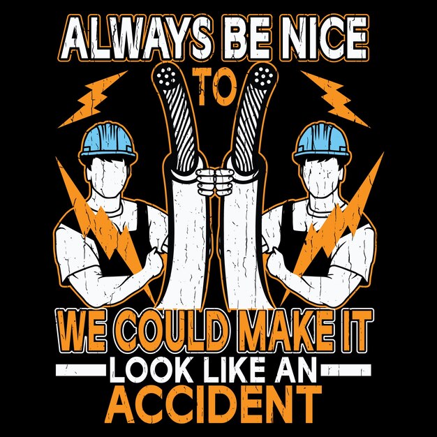 Vector electrician t shirt design