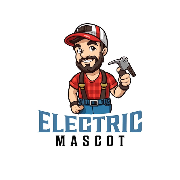 Electrician Technician Mascot Logo Design