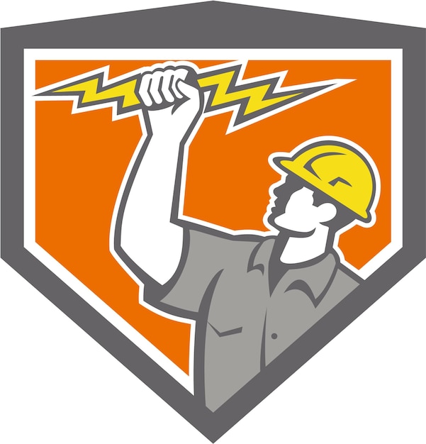 Electrician Wield Lightning Bolt Side Crest