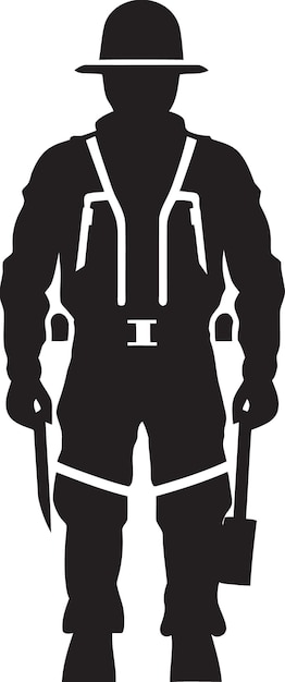 Electrician worker vector design power worker silhouette black icon