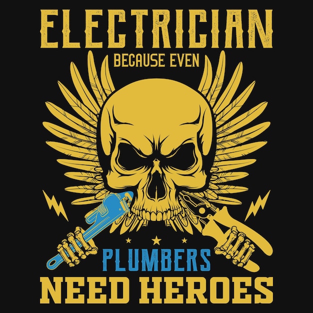 Electricians graphic tshirt design