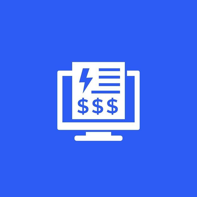 Electricity bill payment icon vector