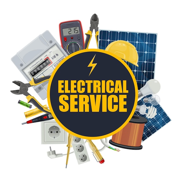 Electricity equipment electrical service vector