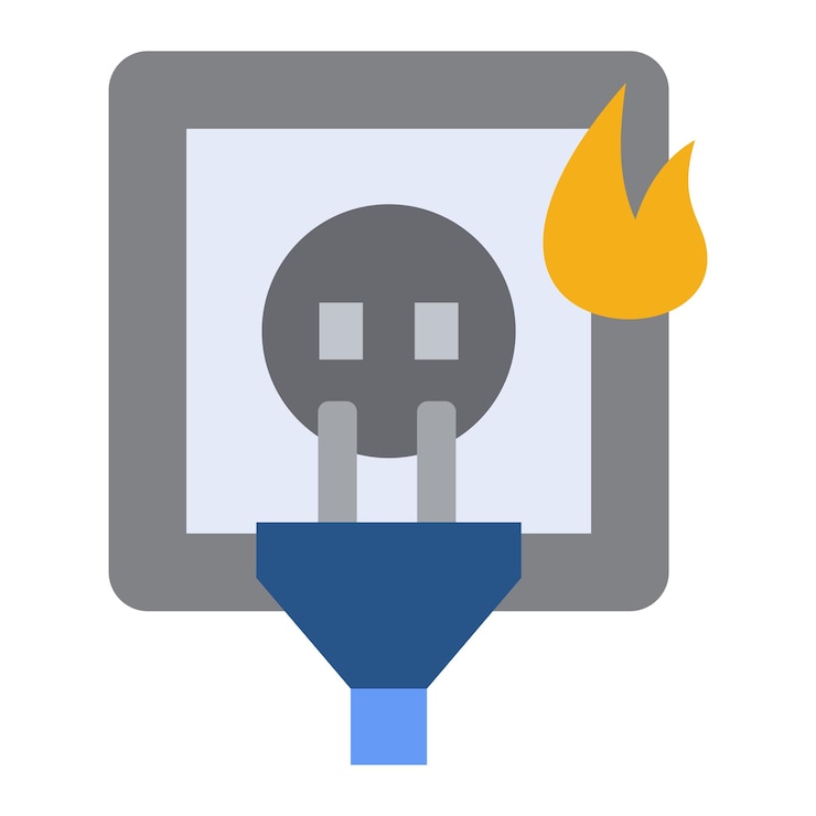 Vector electricity fire icon