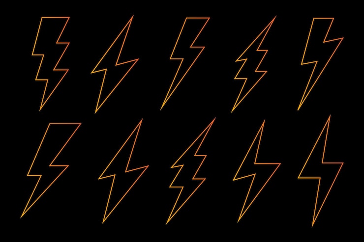 Vector electricity icon lightning strike energy electricity icon