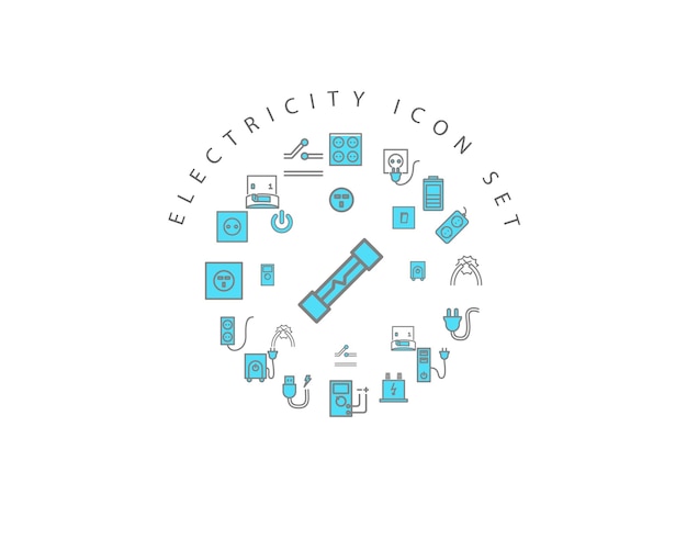 전기 아이콘 세트 디자인