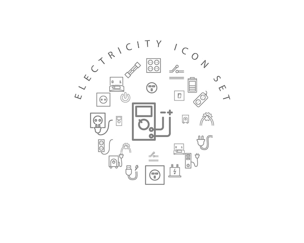 Electricity icon set design