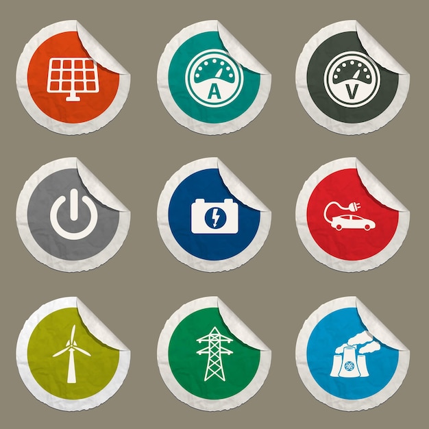 Electricity icons set for web sites and user interface