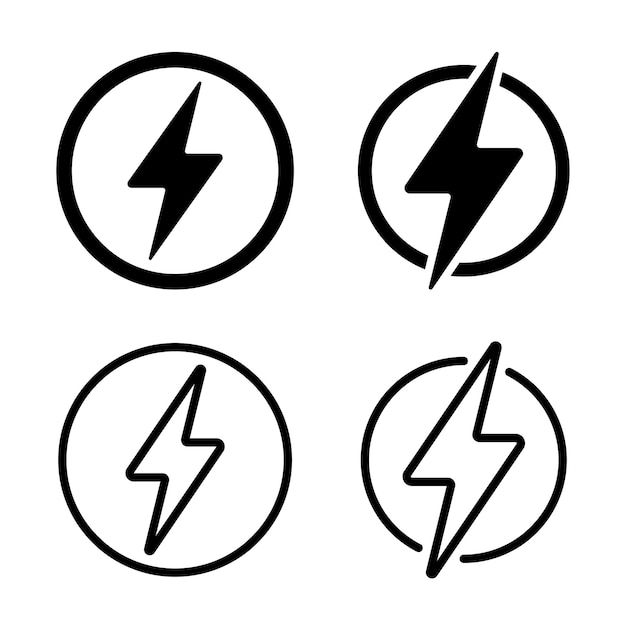 Vector electricity power symbol or icon vector design template high voltage electric shock danger sign illustration