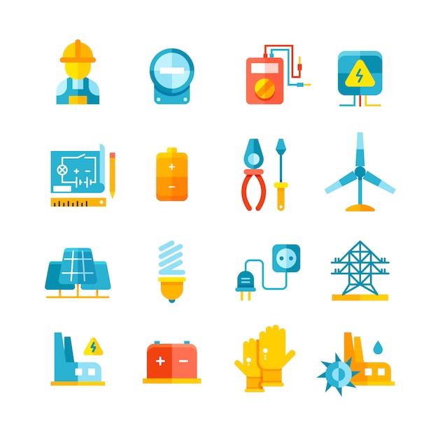 Electricity vector icons