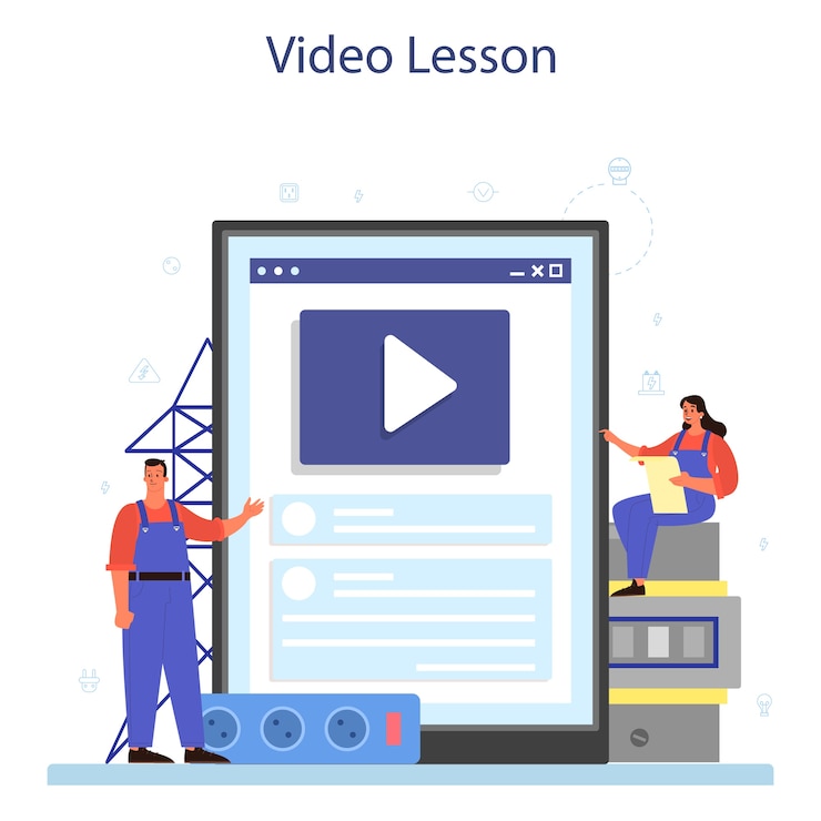 Vector electricity works service online service or platform
