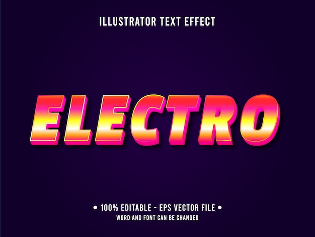 Electro bewerkbaar teksteffect retro-stijl