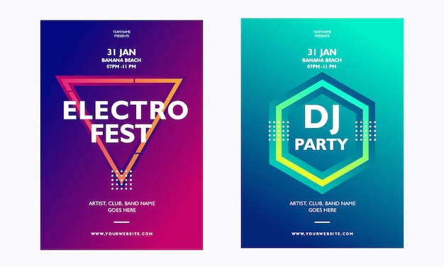 Electro dj music event flyer