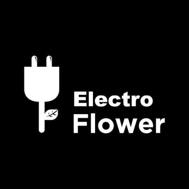 Электро цветок дизайн логотипа