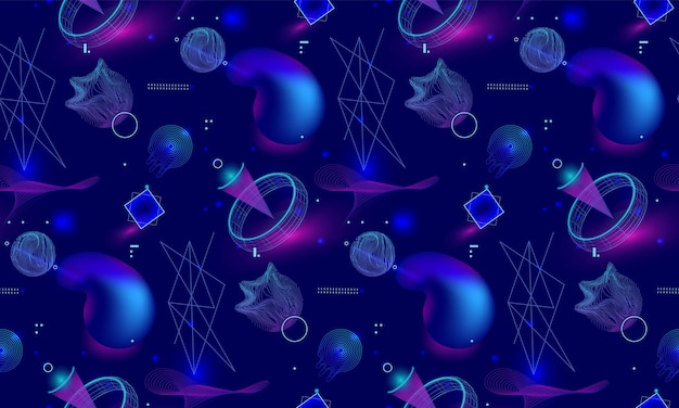 Electro futuristic pattern retro background neon line vector cyber laser style pattern