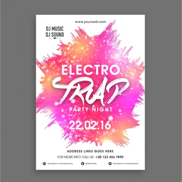 Electro partij poster met abstracte vormen