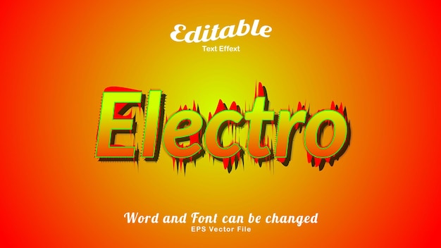 Electro text effect editable text in style Free Vector
