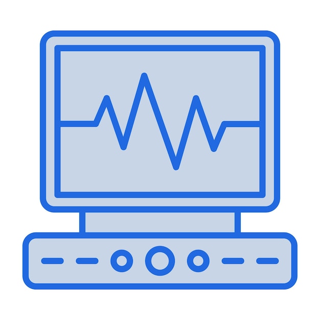 Electrocardiogram blauwe toon illustratie.