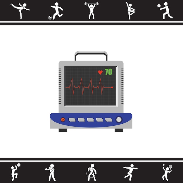 ベクトル 心電図。 ecg。ベクトルイラスト