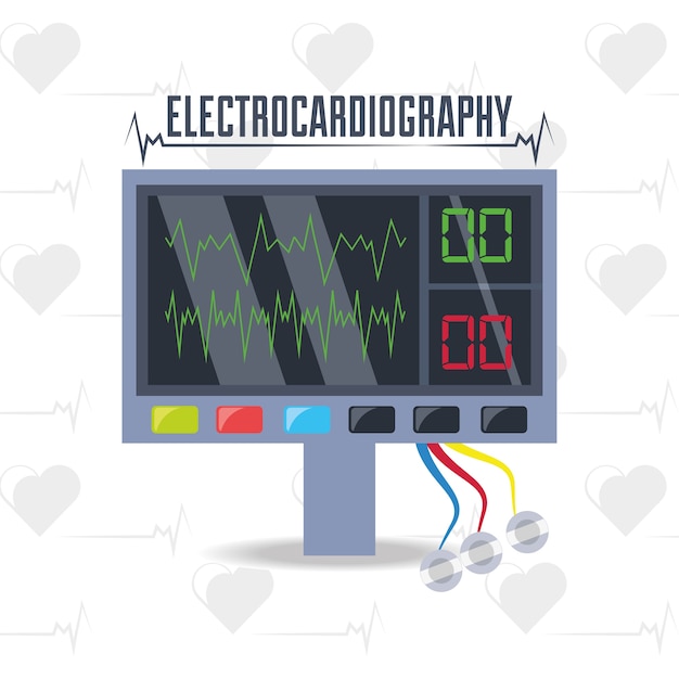 Vettore macchina per elettrocardiografia per conoscere il ritmo cardiaco