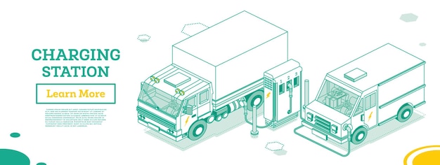 Electromobile Charging Station Truck and Van Eco Transport Green Energy