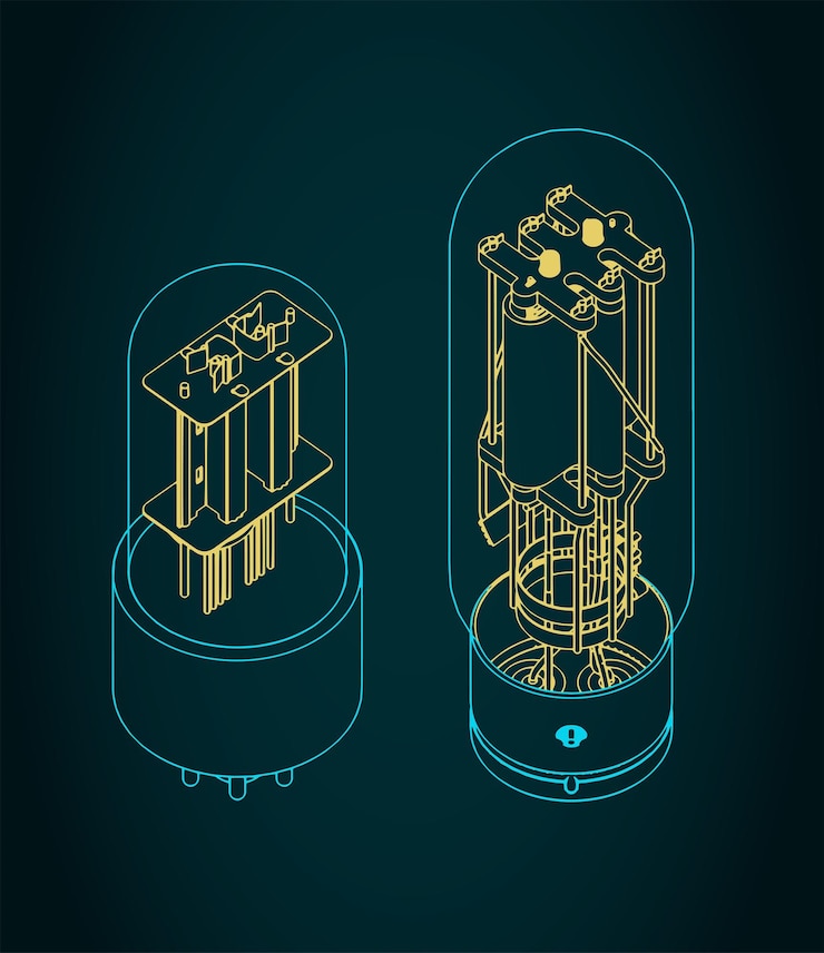 Vector electron tube illustration