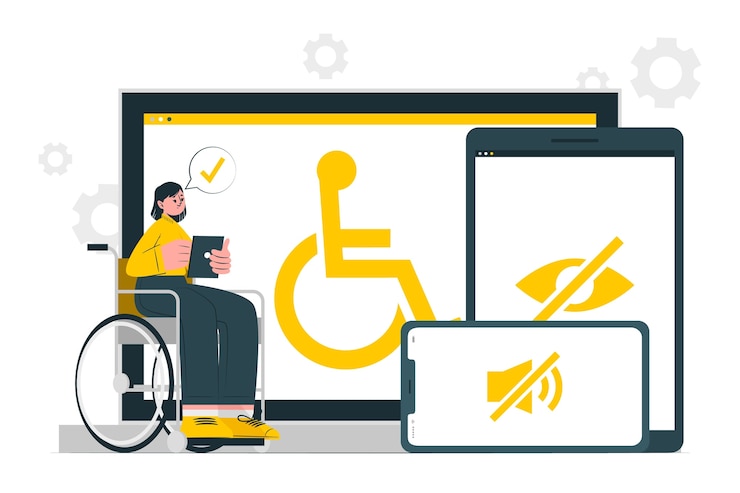 Vector electronic accessibility concept illustration