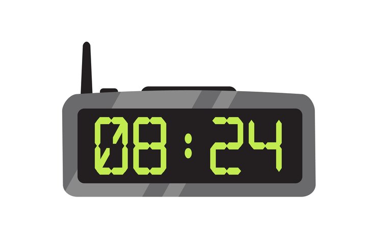 वेक्टर electronic alarm clock flat illustration