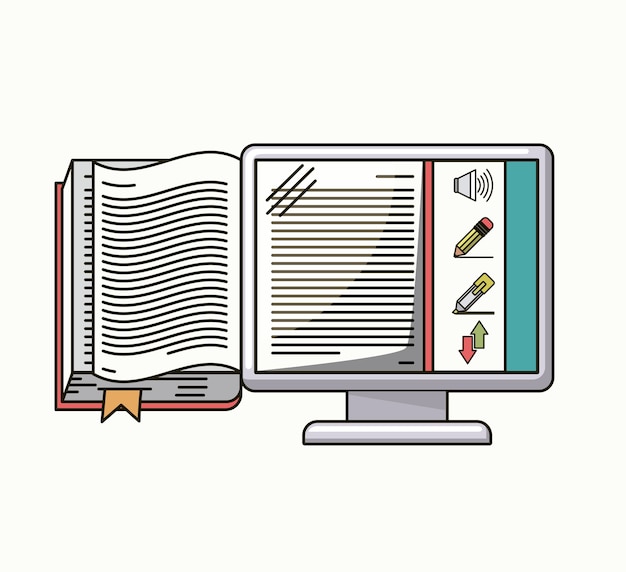 electronic book isolated icon vector illustration design