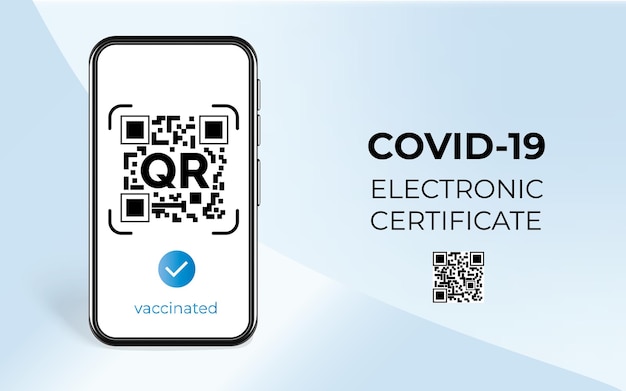 Certificato elettronico del test covid19 per l'infezione da coronavirus in un telefono cellulare