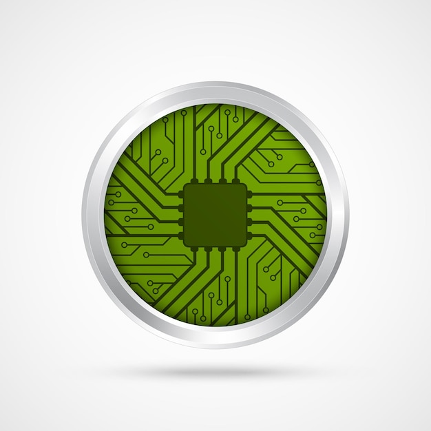 Electronic chip icon. Vector illustration.