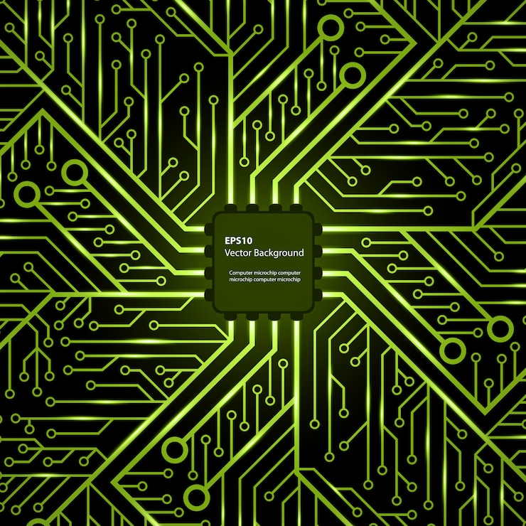Vector electronic chip. vector background.