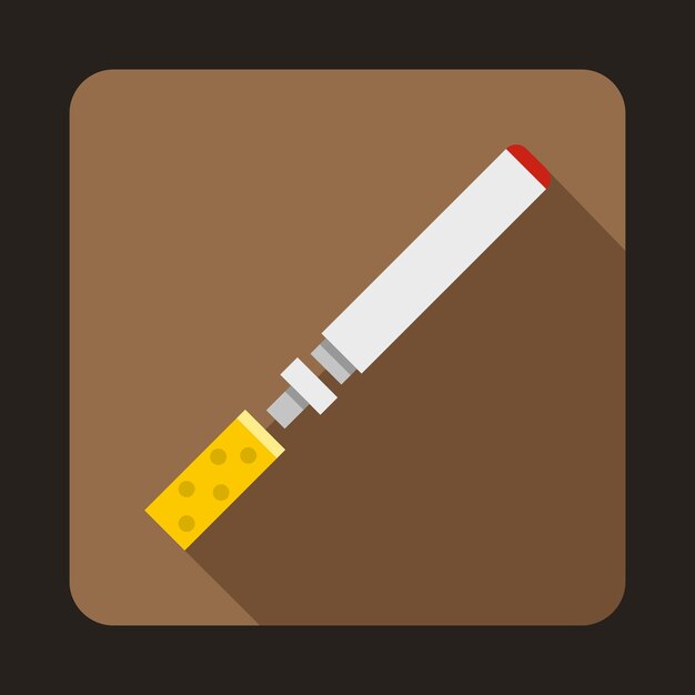 Vector electronic cigarette icon in flat style on a yellow background