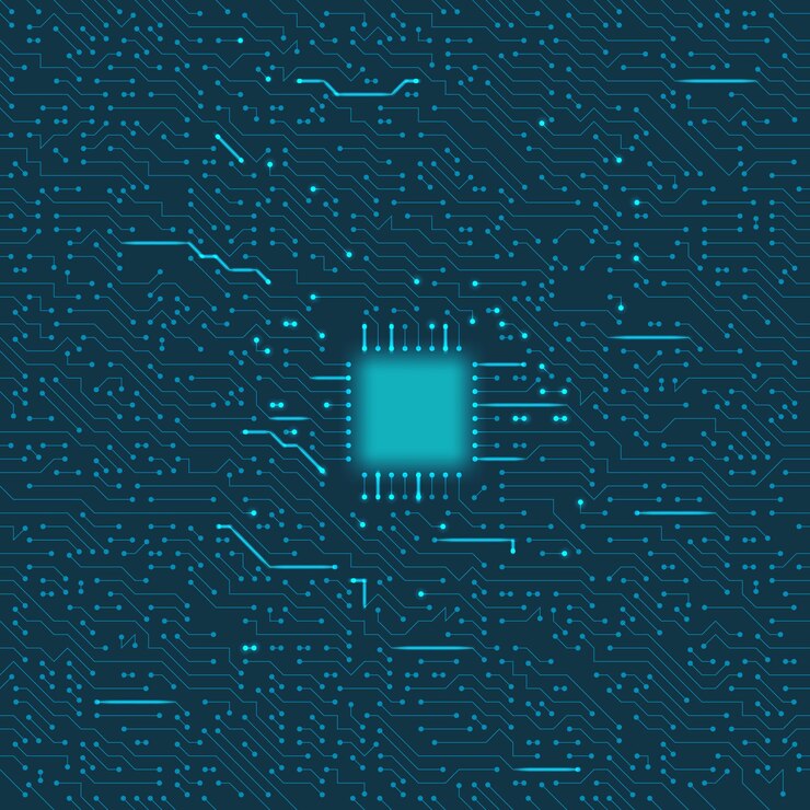 Vector electronic circuit board seamless pattern