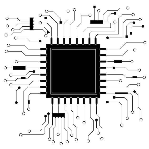 Electronic circuit board vector for technology and finance concept and education